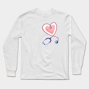 stethoscope love for doctors and nurses Long Sleeve T-Shirt